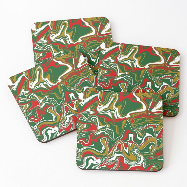 Item preview, Green, Red, White, and Gold Christmas Marble  designed and sold by WildNClassyFun.