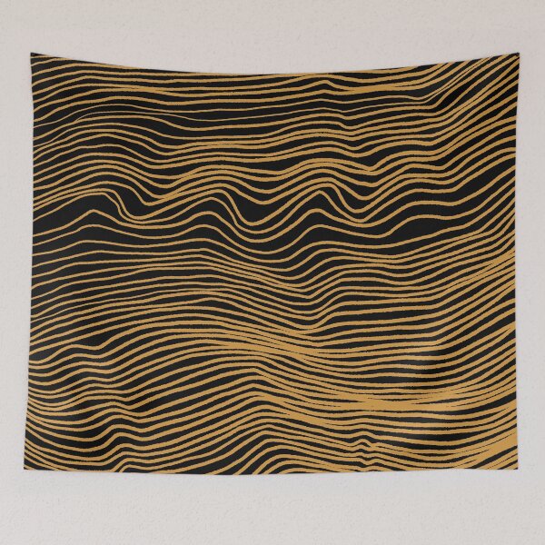 Item preview, Gold Squiggle Abstract Art Pattern Line Design designed and sold by NancyMerkle.