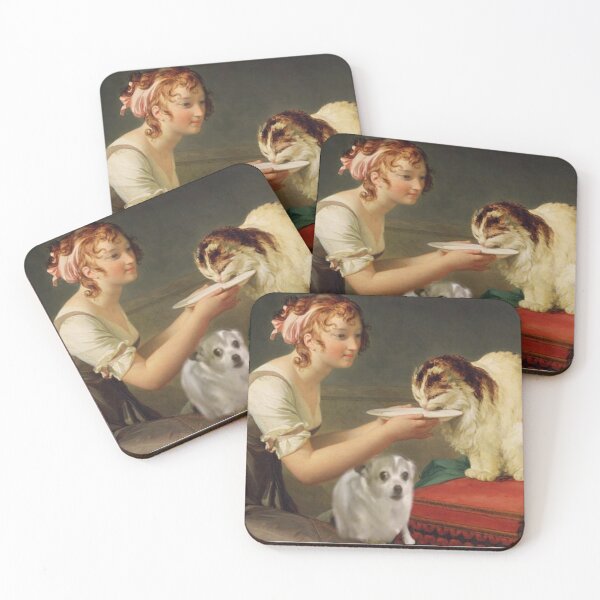 Item preview, Angry cat, scared dog painting meme designed and sold by D0NN13D1N0.