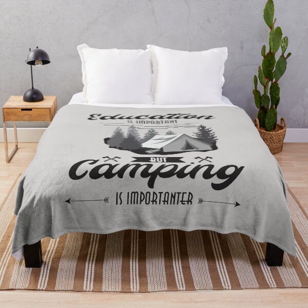 Item preview, "education is important but camping is importanter" designed and sold by Troy G Perez.