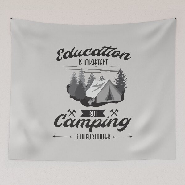 Item preview, "education is important but camping is importanter" designed and sold by Troy  G Perez.