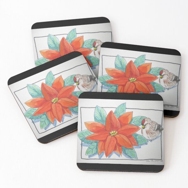 Item preview, Poinsettia and a Redpoll designed and sold by vampiricconure.
