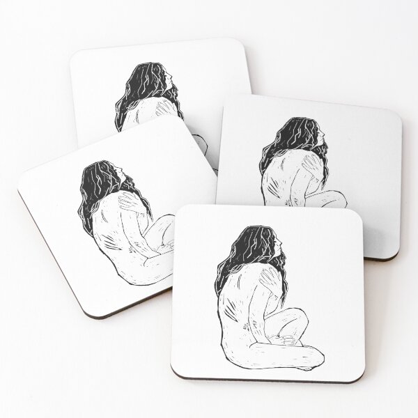 Item preview, Linoleum Block Cutting Sad Woman designed and sold by juvenilepeace.