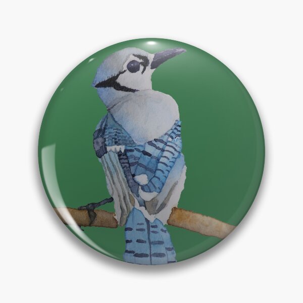 Item preview, Watercolor Blue Jay on a stick designed and sold by Meagan Stratton.