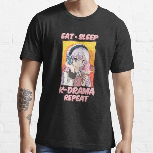 Cute & Funny Eat Sleep K-Drama Repeat Korean K-Pop Essential T-Shirt