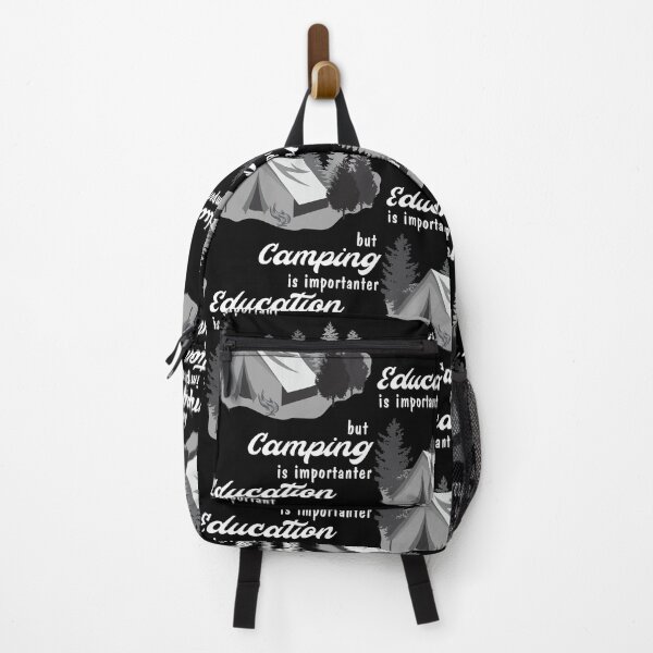 Item preview, "education is important but camping is importanter" white version designed and sold by Troy G Perez.