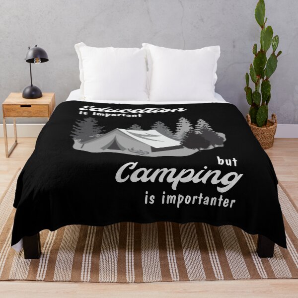 Item preview, "education is important but camping is importanter" white version designed and sold by Troy G Perez.