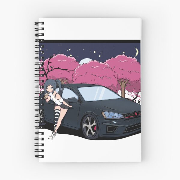 Item preview, Cute anime girl leaning on the car designed and sold by Nerdless.