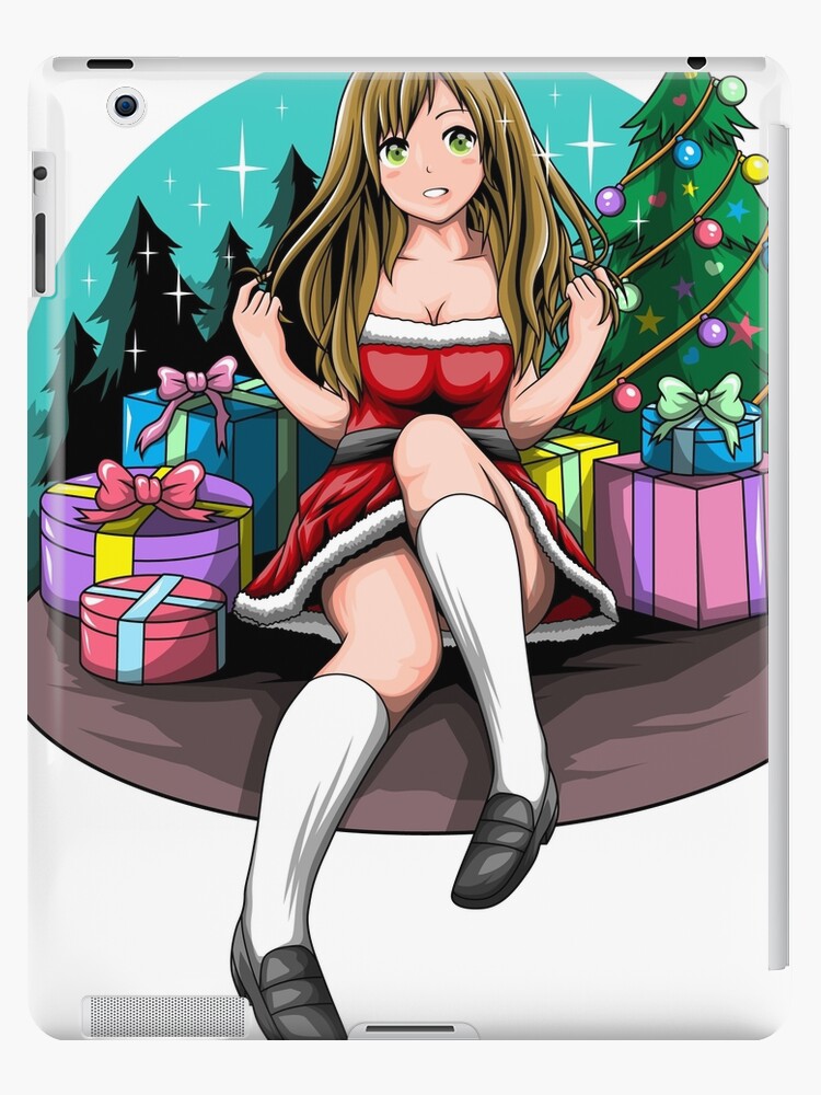 Cute/Sexy Anime Girl In Christmas Dress with Presents for You Under the Christmas Tree Cute/Sexy Anime Girl In Christmas Dress with Presents for You Under the Christmas Tree
