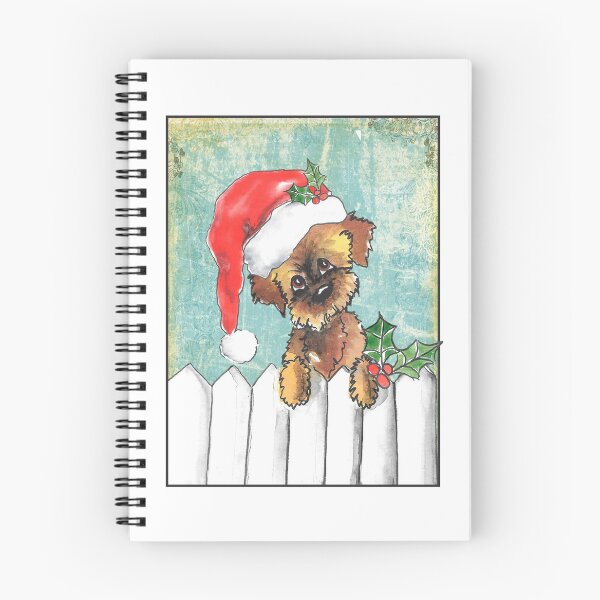 Item preview, Santa puppy on fence designed and sold by WiMGcreative.