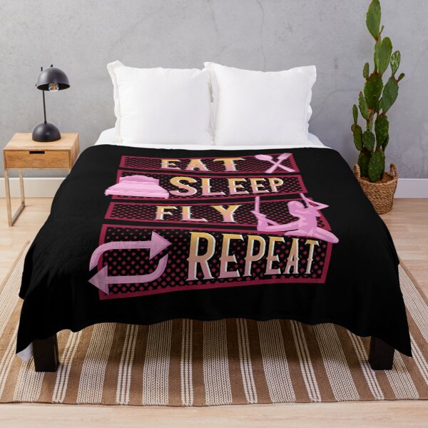 Item preview, Funny Eat Sleep Fly Repeat Aerial Yoga Silks designed and sold by perfectpresents.