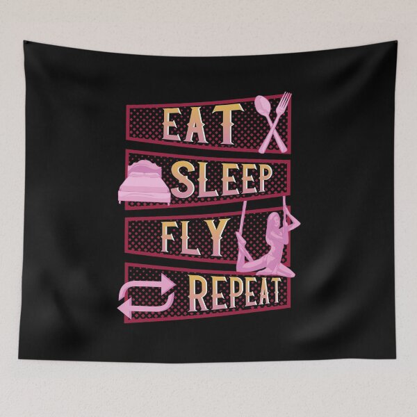 Item preview, Funny Eat Sleep Fly Repeat Aerial Yoga Silks designed and sold by perfectpresents.
