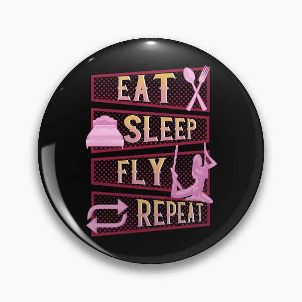 Item preview, Funny Eat Sleep Fly Repeat Aerial Yoga Silks designed and sold by perfectpresents.