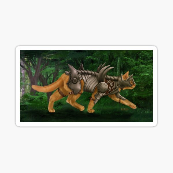Warrior Cat in Armor Sticker
