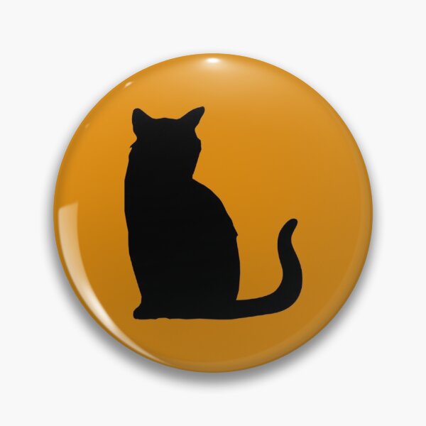 Item preview, Sitting Black Cat in Orange Circle designed and sold by SpotterArt.