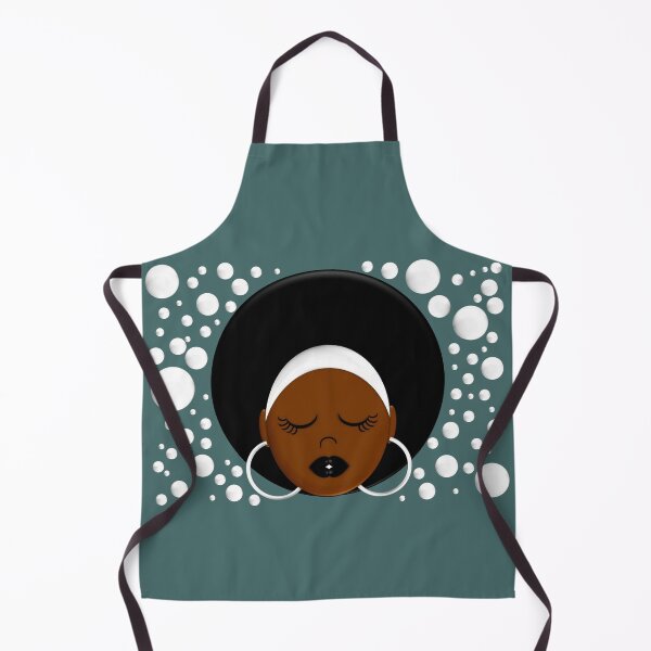 Item preview, Afros and Bubbles on an Aqua Background with Bubbles Floating Around designed and sold by Sheila Pressley.