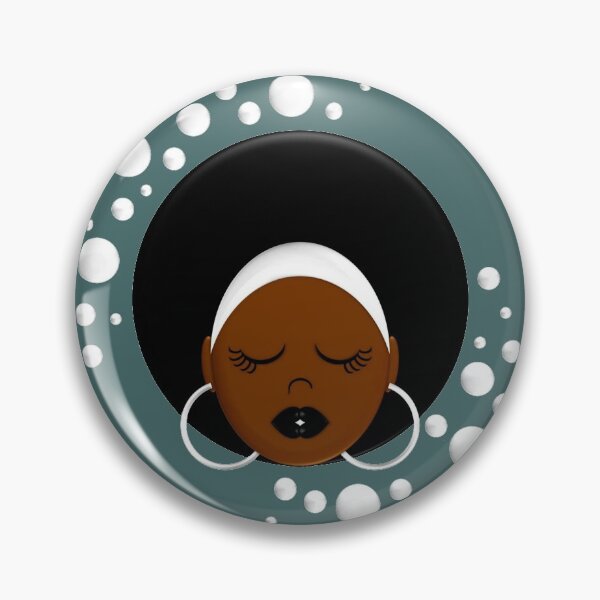 Item preview, Afros and Bubbles on an Aqua Background with Bubbles Floating Around designed and sold by Sheila Pressley.