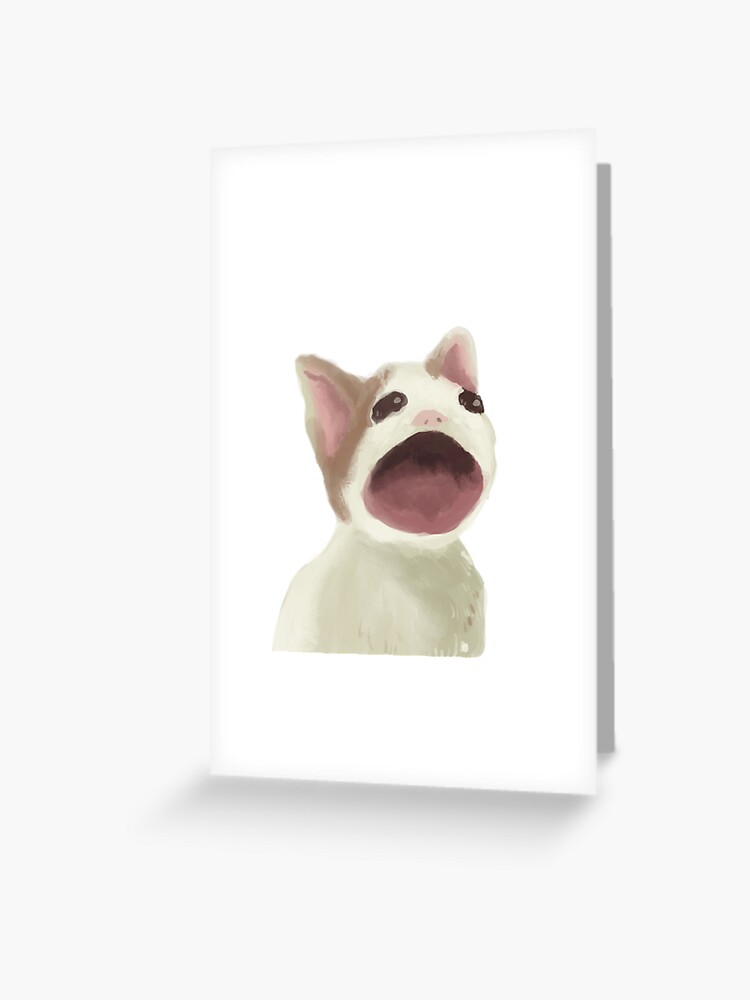 Yelling Tik Tok Meme cat Greeting Card