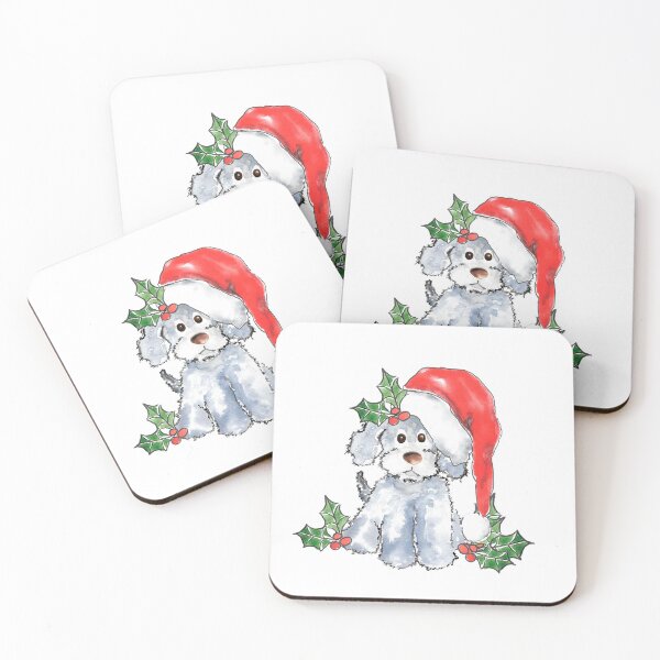 Item preview, Fluffy puppy in Santa hat designed and sold by WiMGcreative.