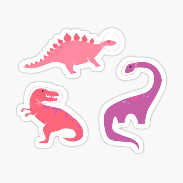 Item preview, Astronaut Dinosaurs on Pink designed and sold by latheandquill.