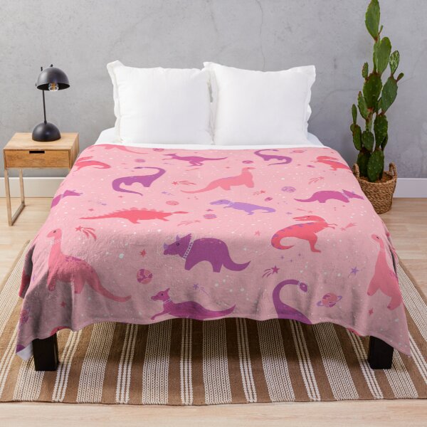 Item preview, Astronaut Dinosaurs on Pink designed and sold by latheandquill.