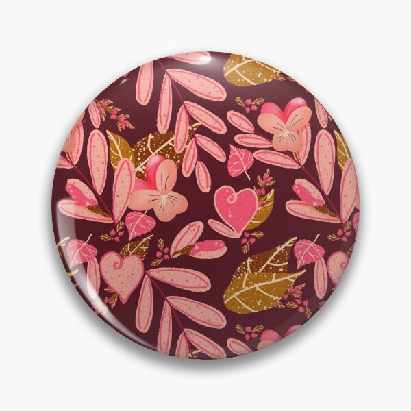 Item preview, Bright Florals in Pink and Brown with burgundy Background designed and sold by Sheri42.