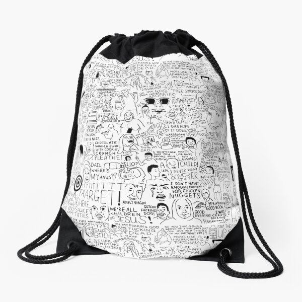 an Ultimate vine compilation but instead of a video its just terribly drawn Drawstring Bag