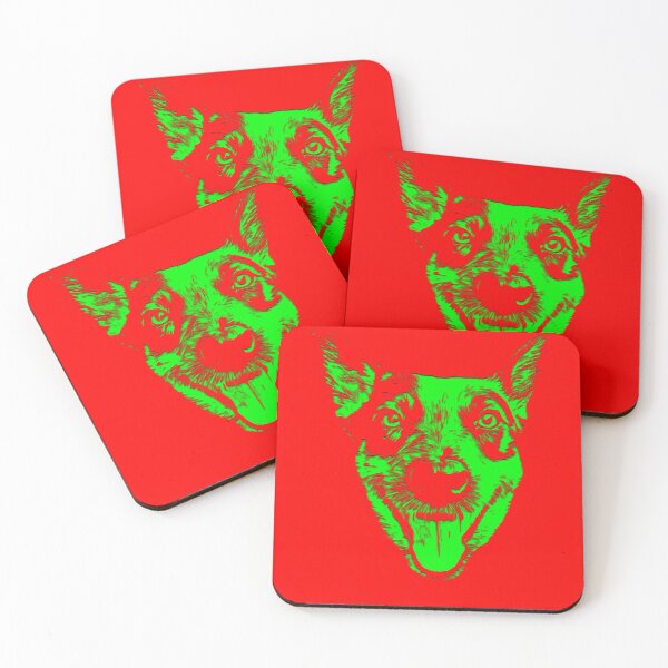 Item preview, Christmas Green Large Australian Cattle Dog (ACD) Heeler Face designed and sold by sidehustledog.