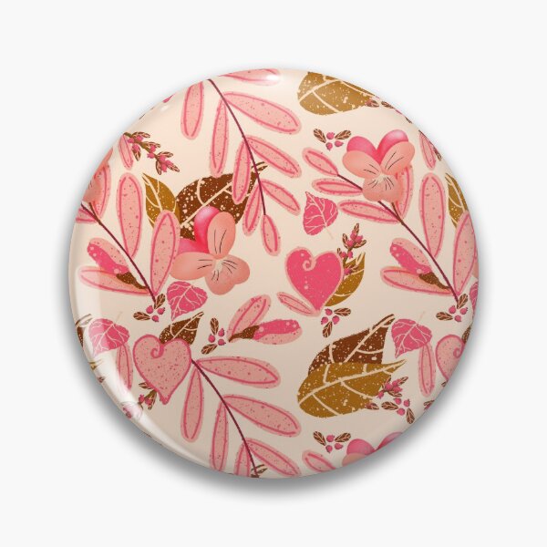 Item preview, Bright Florals in Pink and Brown with ivory Background designed and sold by Sheri42.