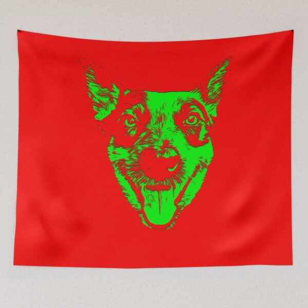 Item preview, Christmas Green Large Australian Cattle Dog (ACD) Heeler Face designed and sold by sidehustledog.