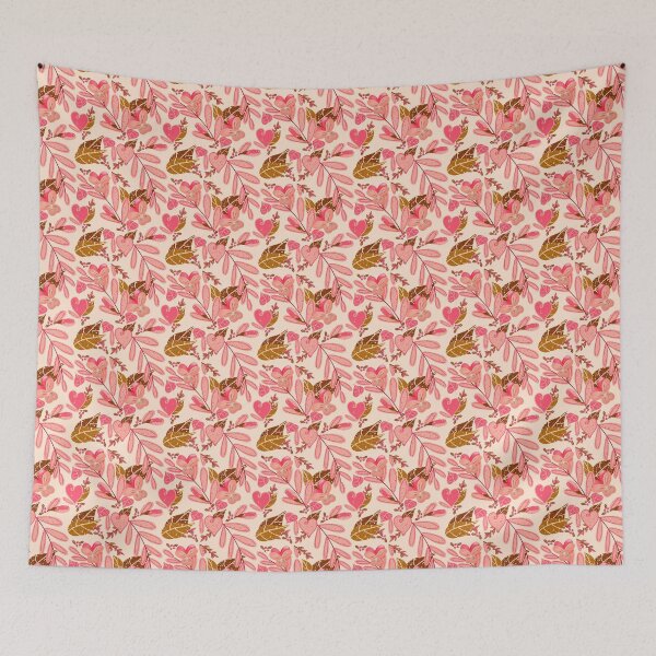 Item preview, Bright Florals in Pink and Brown with ivory Background designed and sold by Sheri42.