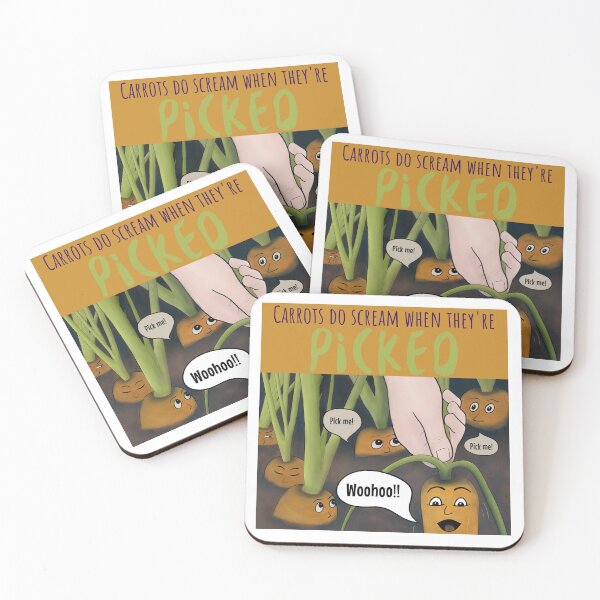 Item preview, Carrots Do Scream  When They’re Picked - funny cartoon on white background designed and sold by Crystal Raymond.