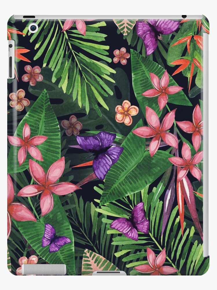 Tropical Flowers Pattern Of Exotic Flower And Plants Realistic