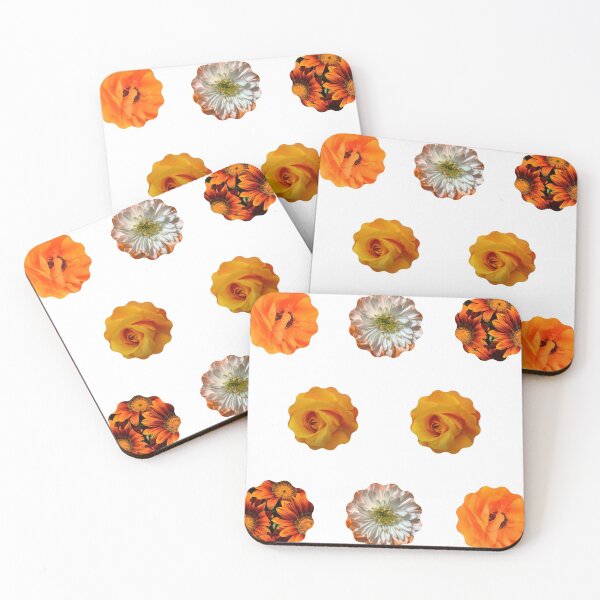 Item preview, Orange Mixed Flowers Photo Multi Pack Stickers Set designed and sold by EdenLiving.