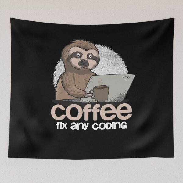 Item preview, Funny Coding Sloth With Coffee Gift designed and sold by MrEddie10.