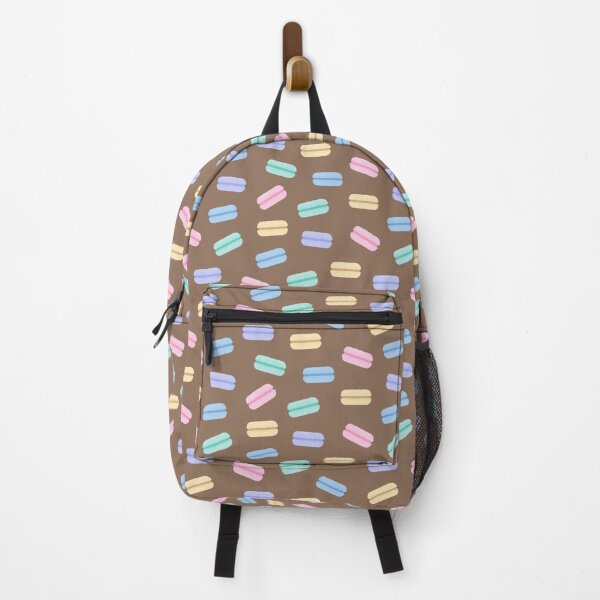 Item preview, Pastel Macaroons in Brown Background Seamless Pattern designed and sold by NocturnalEngg.