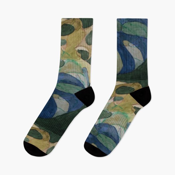 Item preview, Monstera Leaves in Watercolour Greens and Blues designed and sold by Meghana Gauthier.