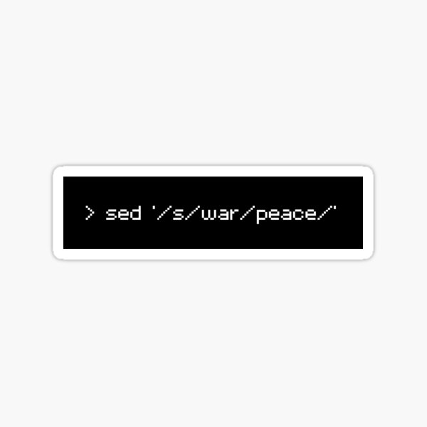 Item preview, "sed 's/war/peace/'" Pixel Art Command Line designed and sold by AwkwardPinecone.