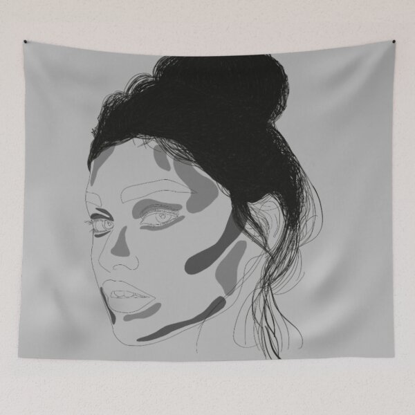 Item preview, Line Art Model Portrait - Black and White designed and sold by annedesignco.