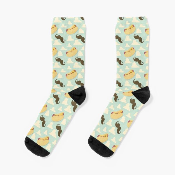 Mustaches & Mustard Hot Dogs Socks
