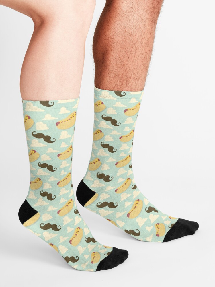 Alternate view of Mustaches & Mustard Hot Dogs Socks