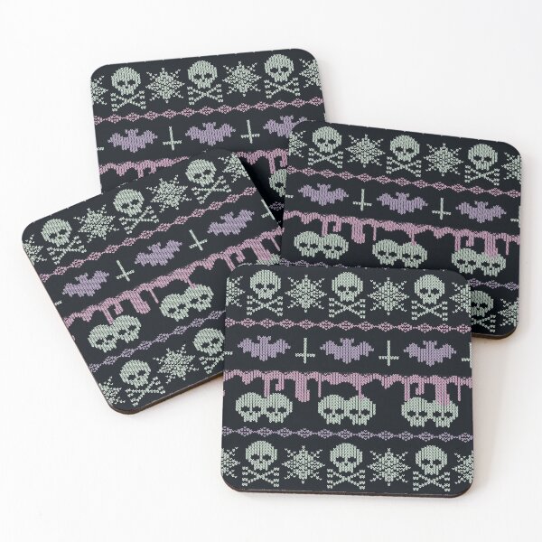 Item preview, Pastel Bat & Skull Fair Isle designed and sold by AlyssaBat.