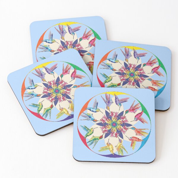 Item preview, Rainbow Mandala Circle for Clothing Home etc with Annas Hummingbird designed and sold by HummingbirdPics.