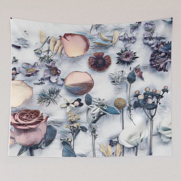 Item preview, GALATHI Flower Plate Blue - Flowers designed and sold by Galathi Designs.