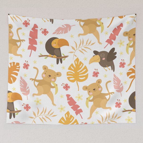 Item preview, Monkey - Parrot Pattern designed and sold by RheanaDesigns.