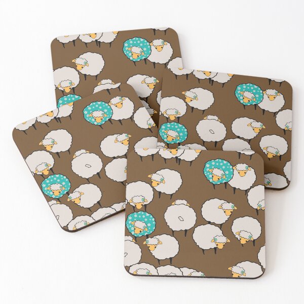 Item preview, Milling about sheep on brown designed and sold by Meg M Studio.
