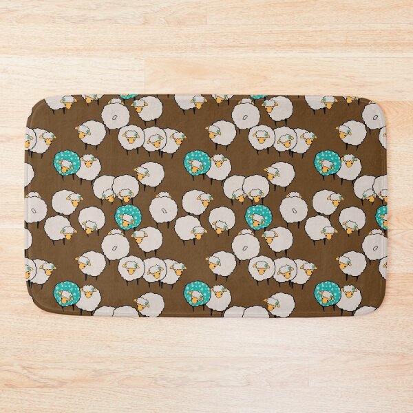 Item preview, Milling about sheep on brown designed and sold by Meg M Studio.