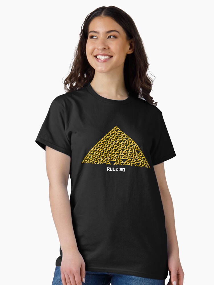 Imagen 2 de 7, Camiseta clásica con la obra Regla 30 de Autómatas Celulares, diseñada y vendida por hadicazvysavaca.