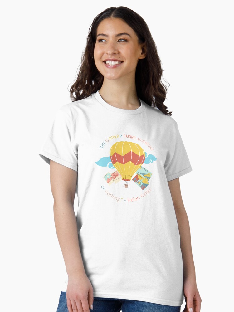 Thumbnail 1 of 7, Classic T-Shirt, Copy of Helen Keller Quote Life is either a daring adventure or nothing designed and sold by Dollfacedesign.