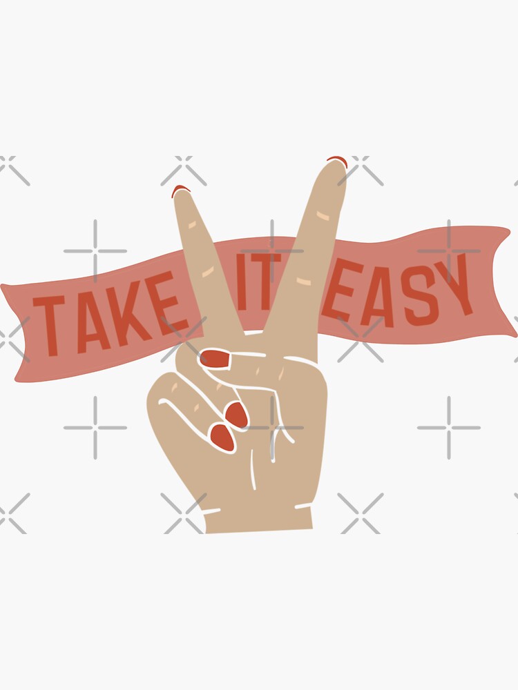 Thumbnail 3 of 3, Sticker, Take it easy peace Sign designed and sold by Dollfacedesign.
